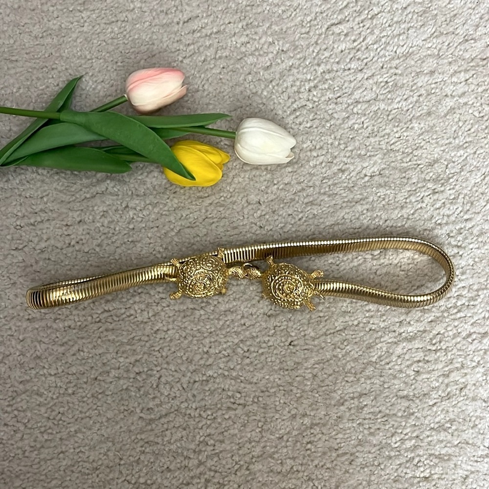 Mimi Di N Vintage Metal Cinch Turtle Belt Women’s 27” Gold